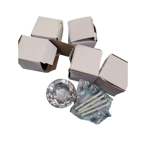 Cabinet Knobs Drawer Pulls Diamond Shape Crystal‎ Glass 5 Pieces #4 - Picture 4 of 4
